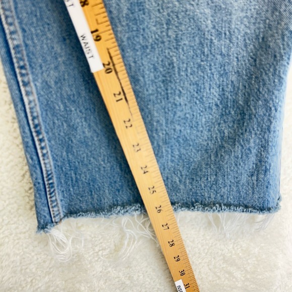 Zara Wide Leg Barrel Jeans Women's Cropped 12 Baggy Bohemian Coastle Raw Hem - Picture 7 of 14